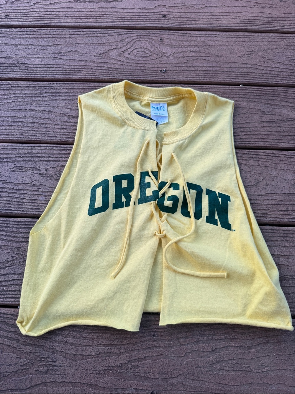 Oregon Lace-Up Yellow Crop Top